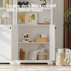 Bibliothèque de 72 pouces, bibliothèque arquée à 5 niveaux avec portes doubles et étagères réglables, fonction de rangement, adaptée au salon, à la chambre, au bureau, au bureau