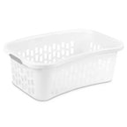 Panier à linge Sterilite HipHold, panier en plastique de 53 litres, blanc, lot de 12