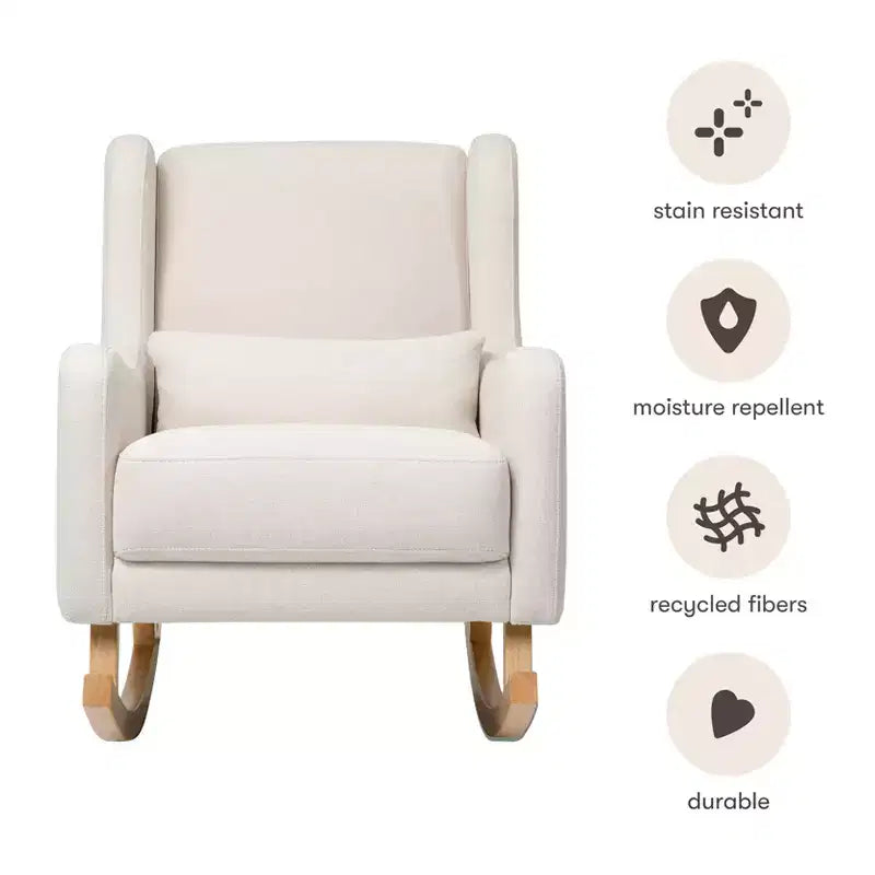 Fauteuil à bascule Kai de Babyletto en tissu Eco-Performance | Hydrofuge et antitache