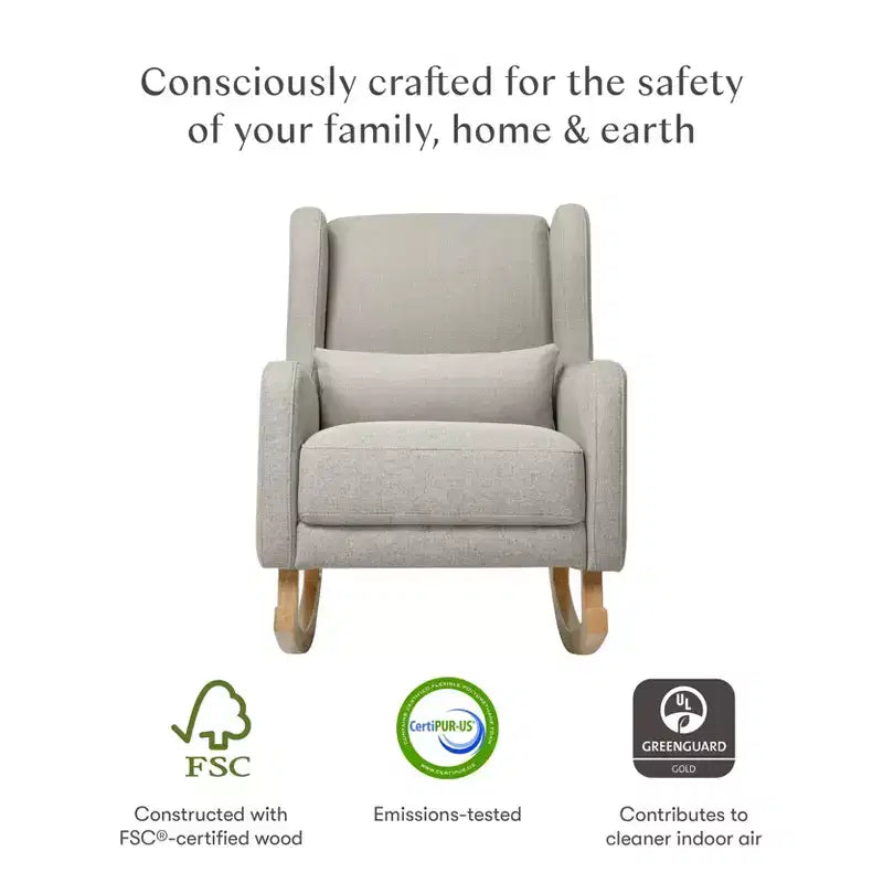Fauteuil à bascule Kai de Babyletto en tissu Eco-Performance | Hydrofuge et antitache