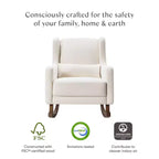 Fauteuil à bascule Kai de Babyletto en tissu Eco-Performance | Hydrofuge et antitache