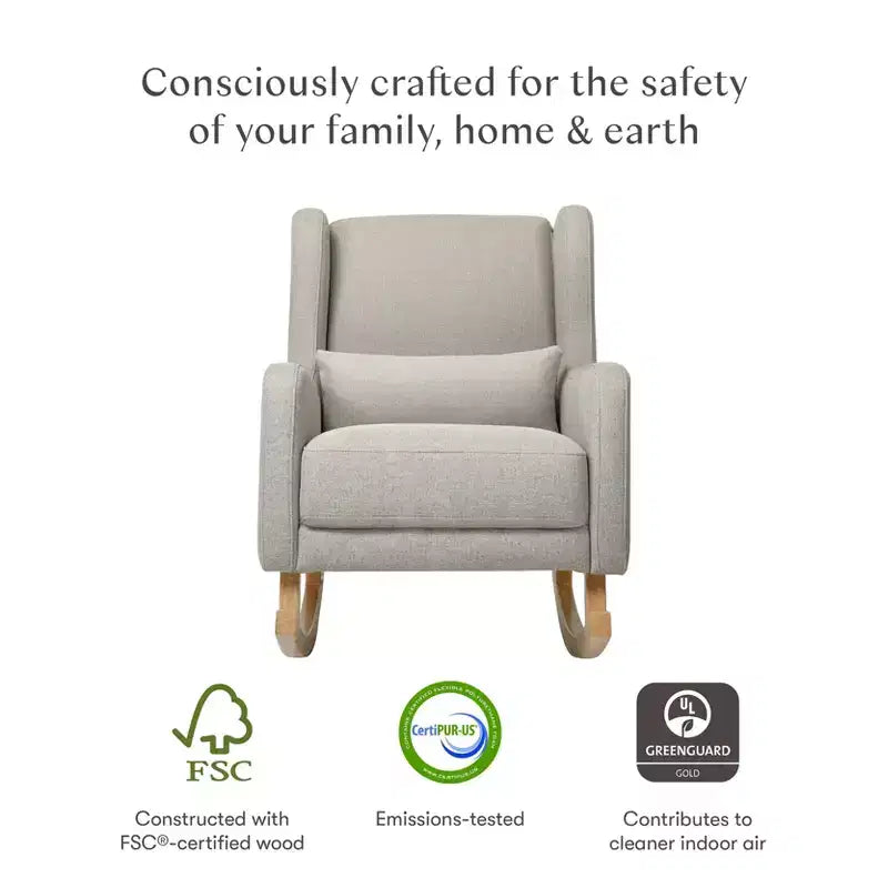 Fauteuil à bascule Kai de Babyletto en tissu Eco-Performance | Hydrofuge et antitache