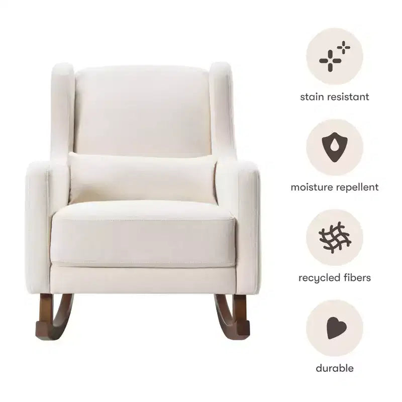 Fauteuil à bascule Kai de Babyletto en tissu Eco-Performance | Hydrofuge et antitache