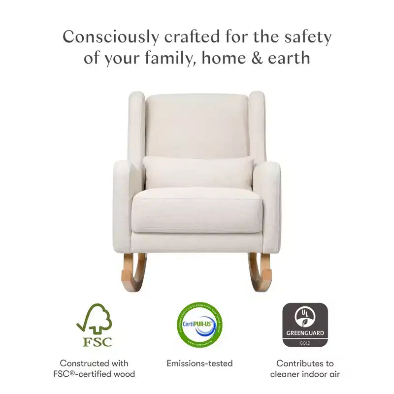 Fauteuil à bascule Kai de Babyletto en tissu Eco-Performance | Hydrofuge et antitache