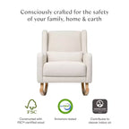 Fauteuil à bascule Kai de Babyletto en tissu Eco-Performance | Hydrofuge et antitache