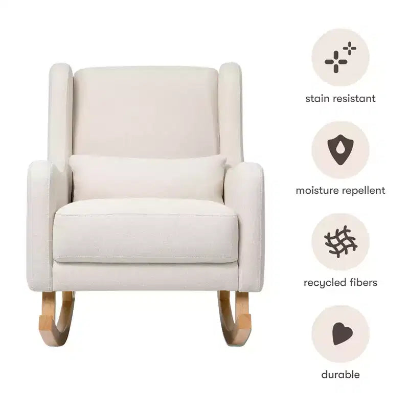 Fauteuil à bascule Kai de Babyletto en tissu Eco-Performance | Hydrofuge et antitache
