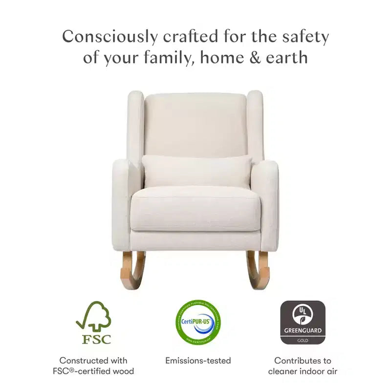 Fauteuil à bascule Kai de Babyletto en tissu Eco-Performance | Hydrofuge et antitache