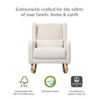 Fauteuil à bascule Kai de Babyletto en tissu Eco-Performance | Hydrofuge et antitache
