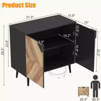Armoire de rangement finition bois, buffet d'appoint autoportant avec portes pour salle à manger et entrée