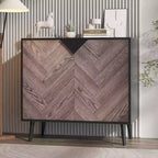 Armoire de rangement finition bois, buffet d'appoint autoportant avec portes pour salle à manger et entrée