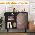 Armoire de rangement finition bois, buffet d'appoint autoportant avec portes pour salle à manger et entrée