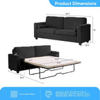 Canapé-lit Mjkone convertible avec matelas en mousse à mémoire de forme, porte-gobelets, ports de chargement USB