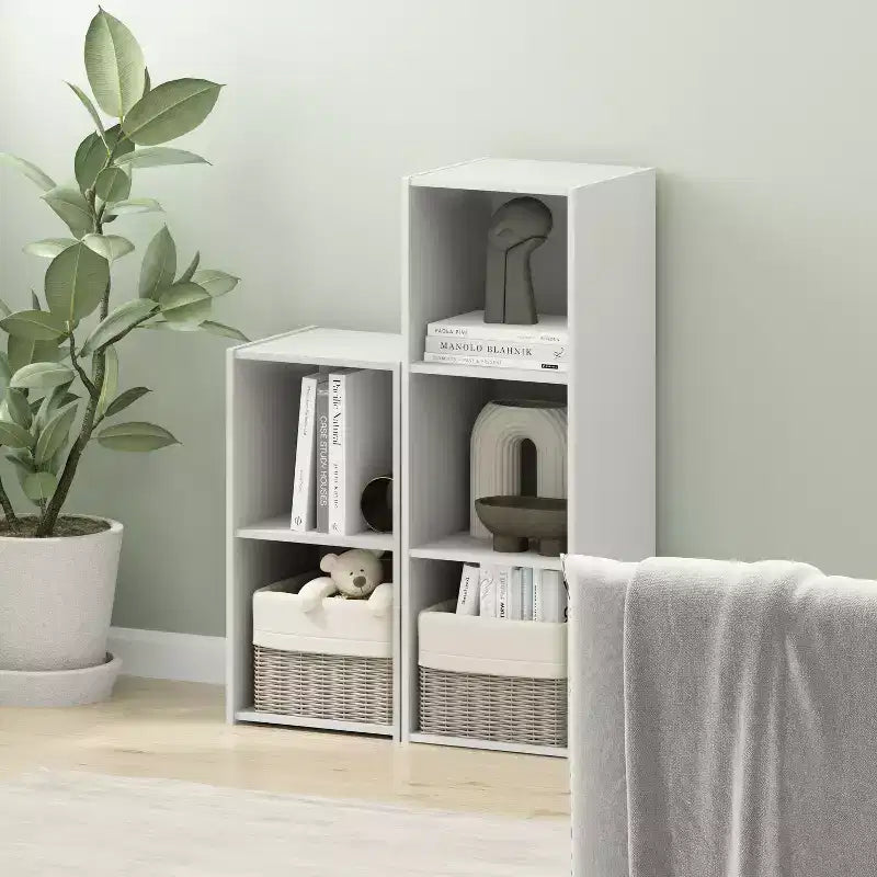 HomeStock Pelli Meuble de rangement cubique, 3x1, Blanc