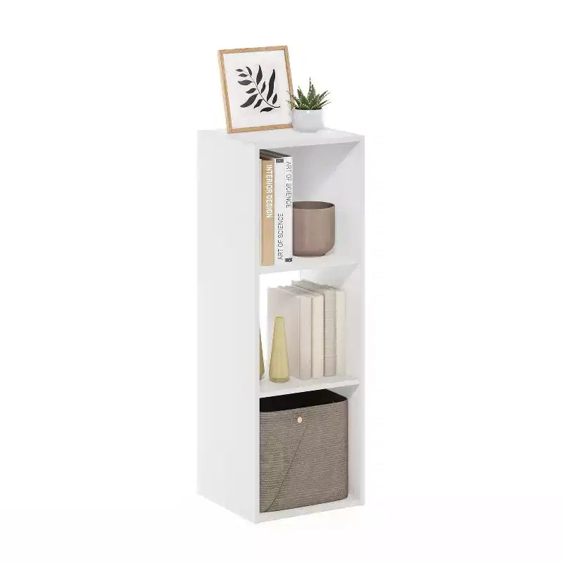 HomeStock Pelli Meuble de rangement cubique, 3x1, Blanc