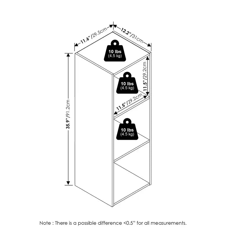 HomeStock Pelli Meuble de rangement cubique, 3x1, Blanc