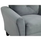 PexFix Canapé 2 places en velours avec dossier capitonné, canapé sectionnel moderne et confortable pour salon, chambre, bureau, gris