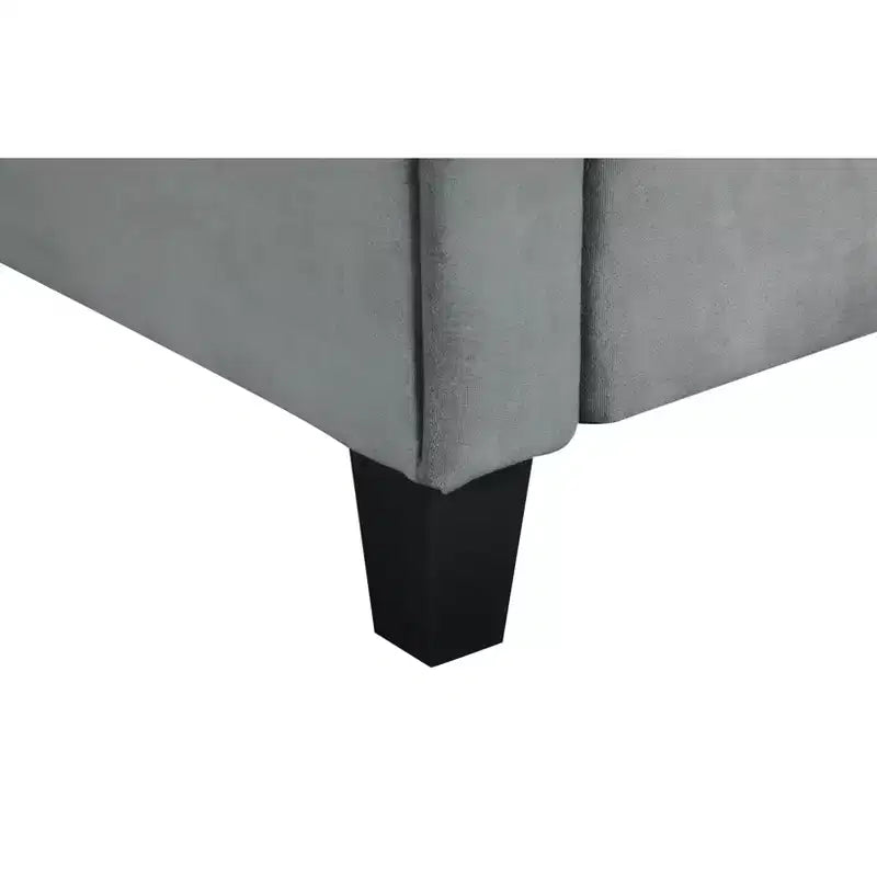 PexFix Canapé 2 places en velours avec dossier capitonné, canapé sectionnel moderne et confortable pour salon, chambre, bureau, gris