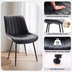 Chaise de salle à manger moderne GustoWave, lot de 2, chaises de salle à manger confortables en cuir avec coussins épais et pieds en métal pour la cuisine