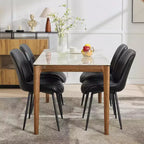 Chaise de salle à manger moderne GustoWave, lot de 2, chaises de salle à manger confortables en cuir avec coussins épais et pieds en métal pour la cuisine