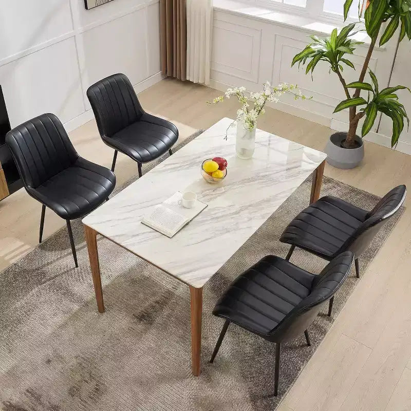 Chaise de salle à manger moderne GustoWave, lot de 2, chaises de salle à manger confortables en cuir avec coussins épais et pieds en métal pour la cuisine