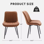 Chaise de salle à manger moderne GustoWave, lot de 2, chaises de salle à manger confortables en cuir avec coussins épais et pieds en métal pour la cuisine