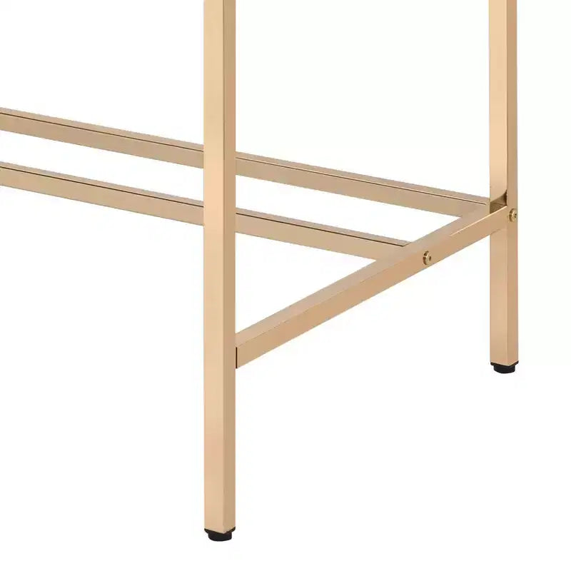 Okak 42IN Bureau élégant avec pieds en métal doré, bureau assis-debout avec grand plateau, bureau pour salon, salle de lecture