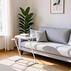 Table de télévision pliante réglable FurnitureR avec 4 hauteurs et 3 angles d'inclinaison, plateau de dîner pliable, table de collation pour ordinateur portable avec porte-gobelet pour canapé, 3 pièces. Blanc