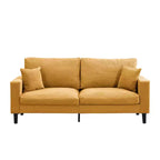 Canapé 3 places MAYEERTY avec cadre en bois, moderne et confortable, capitonné, pour salon ou chambre à coucher, couleur orange