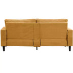 Canapé 3 places MAYEERTY avec cadre en bois, moderne et confortable, capitonné, pour salon ou chambre à coucher, couleur orange