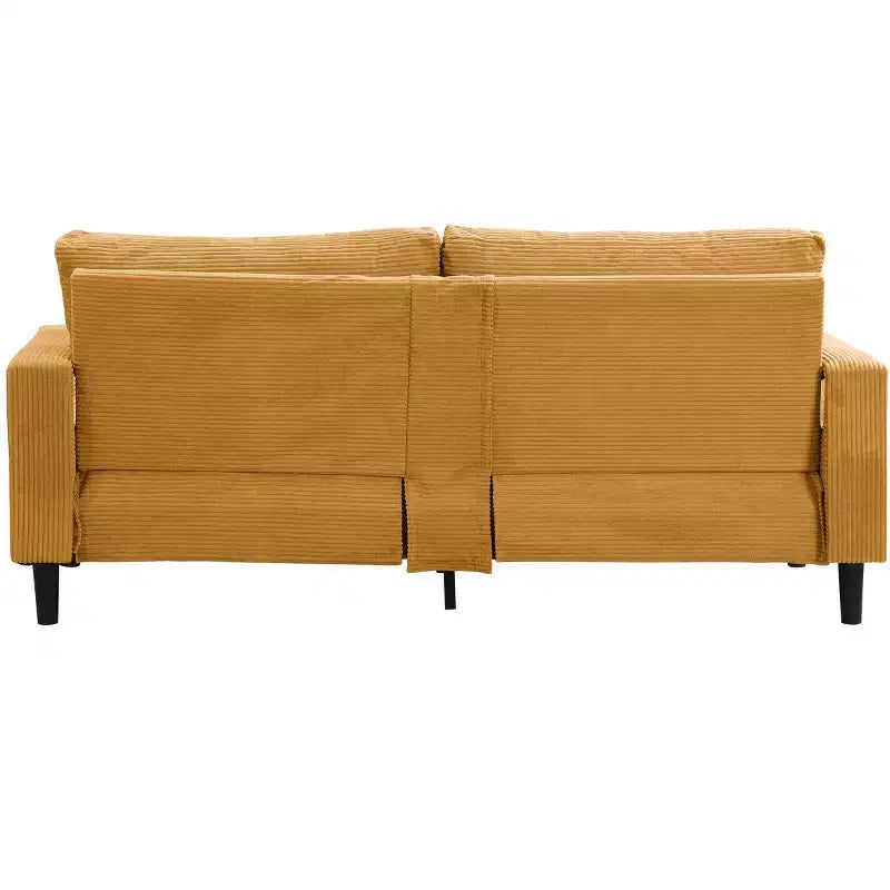 Canapé 3 places MAYEERTY avec cadre en bois, moderne et confortable, capitonné, pour salon ou chambre à coucher, couleur orange