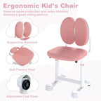 Ensemble bureau et chaise d'étude pour enfants Costway avec plateau inclinable, porte-stylo et plateau, support de lecture bleu/gris
