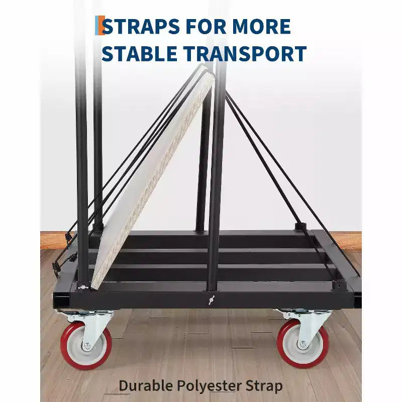 Chariot pour table pliante, chariot en acier de 1800 lb avec roues pivotantes en PU de 5 pouces, chariot à panneaux de gypse réglable avec système de verrouillage pour cuisine, entrepôt