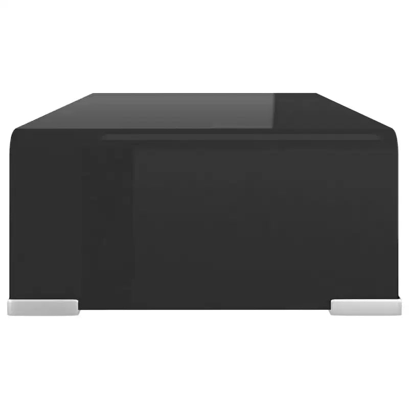 vidaXL Meuble TV verre trempé noir, plastique Moyen Meuble TV épuré