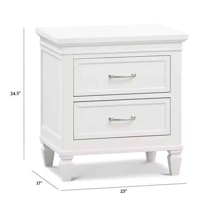 Table de chevet assemblée Namesake Darlington – Blanc chaud