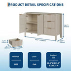 Bahut en bois avec 3 tiroirs et 2 portes Buffet moderne pour salon et cuisine