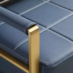 Canapé moderne 2 places, avec accoudoirs métalliques Dossier large et épais, assise en mousse haute densité rembourrée pour les petites chambres