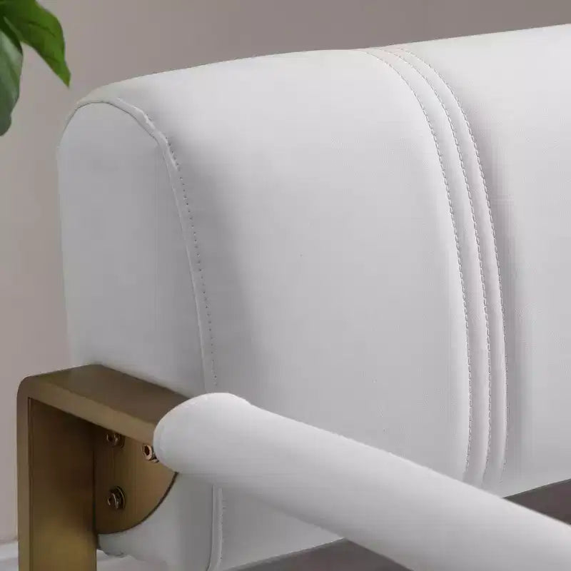 Canapé moderne 2 places, avec accoudoirs métalliques Dossier large et épais, assise en mousse haute densité rembourrée pour les petites chambres