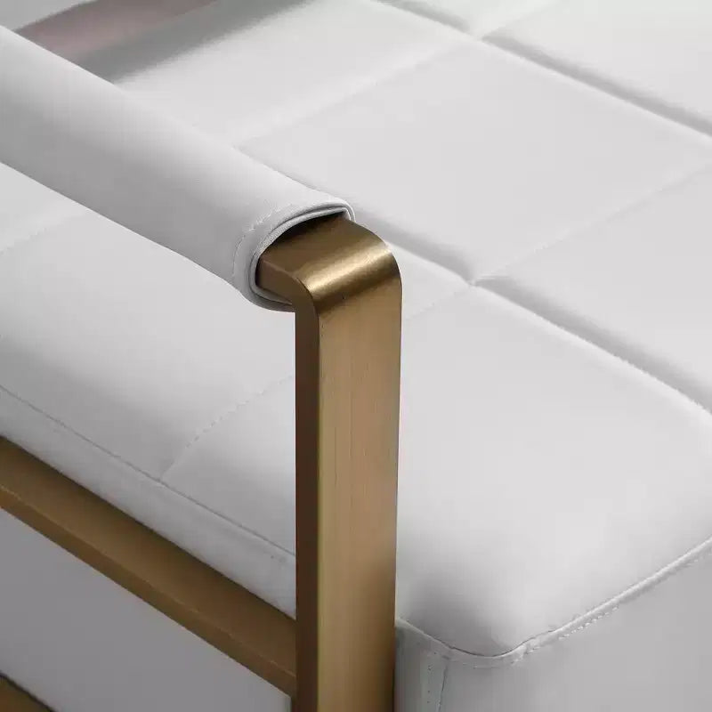 Canapé moderne 2 places, avec accoudoirs métalliques Dossier large et épais, assise en mousse haute densité rembourrée pour les petites chambres