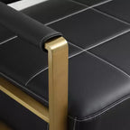 Canapé moderne 2 places, avec accoudoirs métalliques Dossier large et épais, assise en mousse haute densité rembourrée pour les petites chambres