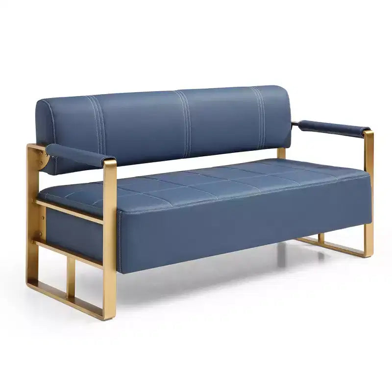 Canapé moderne 2 places, avec accoudoirs métalliques Dossier large et épais, assise en mousse haute densité rembourrée pour les petites chambres