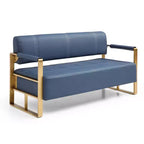 Canapé moderne 2 places, avec accoudoirs métalliques Dossier large et épais, assise en mousse haute densité rembourrée pour les petites chambres
