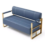 Canapé moderne 2 places, avec accoudoirs métalliques Dossier large et épais, assise en mousse haute densité rembourrée pour les petites chambres