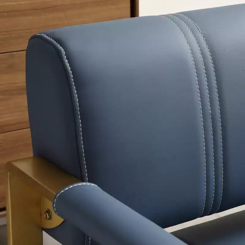 Canapé moderne 2 places, avec accoudoirs métalliques Dossier large et épais, assise en mousse haute densité rembourrée pour les petites chambres