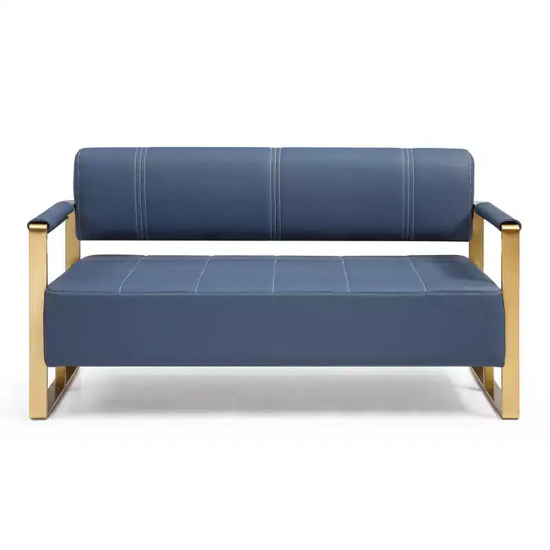 Canapé moderne 2 places, avec accoudoirs métalliques Dossier large et épais, assise en mousse haute densité rembourrée pour les petites chambres