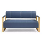 Canapé moderne 2 places, avec accoudoirs métalliques Dossier large et épais, assise en mousse haute densité rembourrée pour les petites chambres