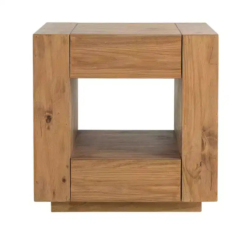 Table d'appoint Royal Hampton, 1 étagère intérieure, tiroirs, cadre en bois de chêne brun, 24 pouces