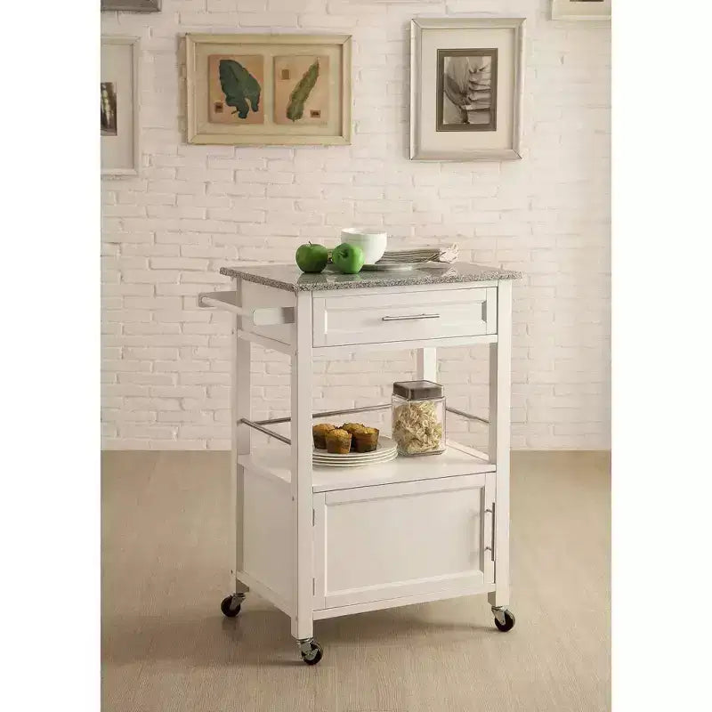 Chariots de cuisine en bois HomeStock de 91 cm de hauteur avec 1 porte et 1 étagère