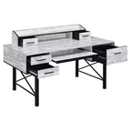 Bureaux informatiques en métal marron de 74,3 cm de hauteur avec tiroir de rangement tout usage HomeStock