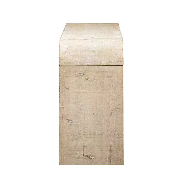 Console en bois avec meuble de rangement, table d'entrée moderne avec lattes en bois tressées pour le salon et l'entrée