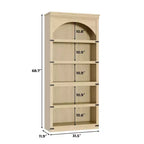 GustoWave Étagère haute en bois 68,7, étagère arche de ferme, bibliothèque arquée, bibliothèque à 5 niveaux, pour salon, bureau, bibliothèque